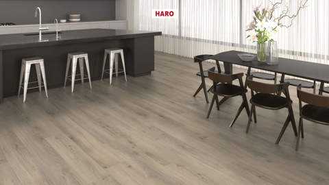 HARO Laminat Tritty 200 Aqua LDH 4V Eiche Emilia samtgrau 